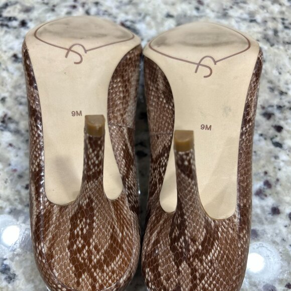 Joan & David Dazevida Leather Snakeskin Print Pumps Women's Size 9M - Picture 7 of 10
